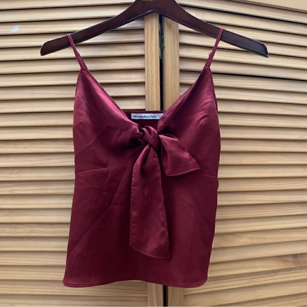 Abercrombie & Fitch Burgundy Tie Tank XXS
